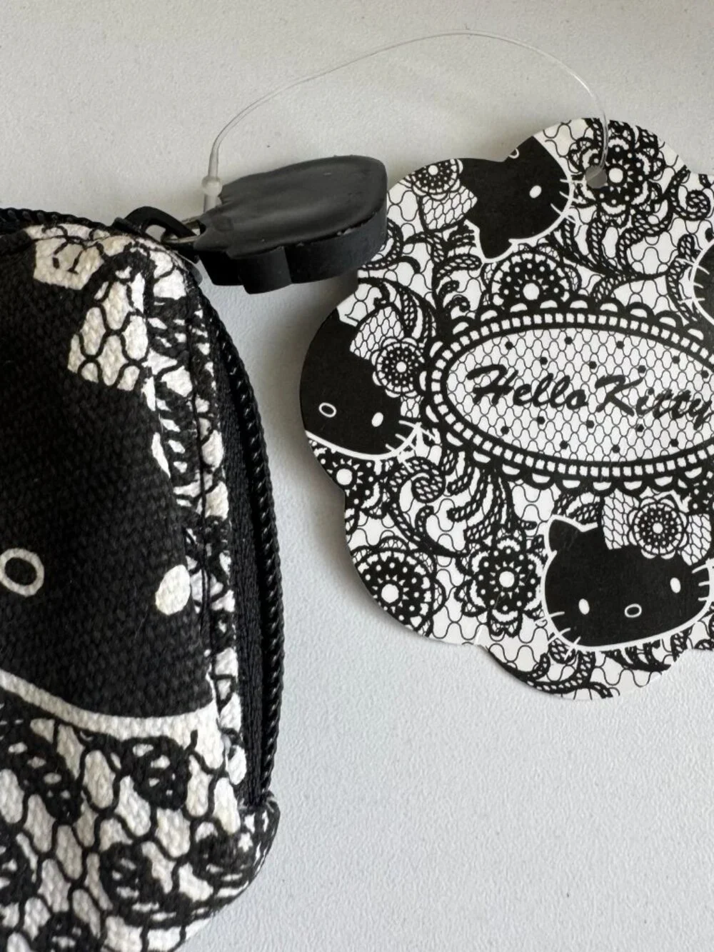 Hello Kitty Lace Print Pencil Case Makeup Pouch NWT